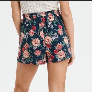 NWOT AE High Waisted Floral Button Side Shorts